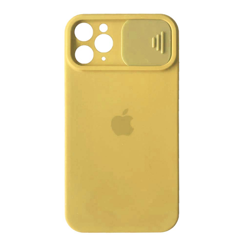 Silicone Case Square Slider Full Camera Protective (AA) для iPhone 11 Pro Max (Yellow)-0